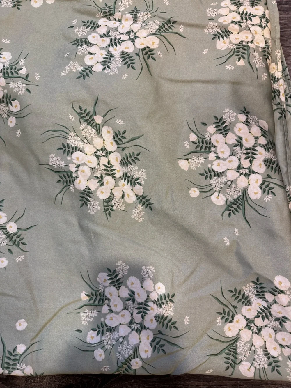 Buffy Breeze King Duvet Cover Midori Floral TENCEL Lyocell Sage Green